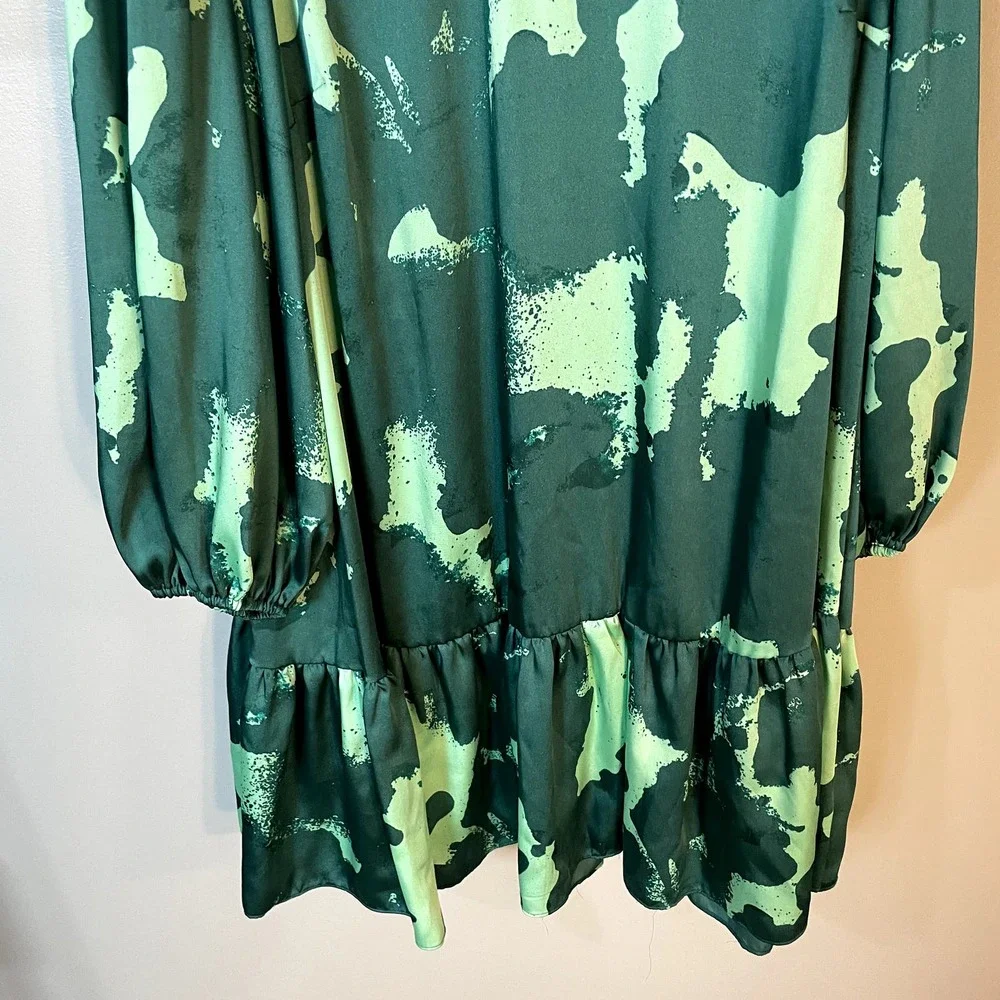 Alexis x Target Green Long Sleeve Dress in Green Tropical Print Size 2X - Picture 6 of 16